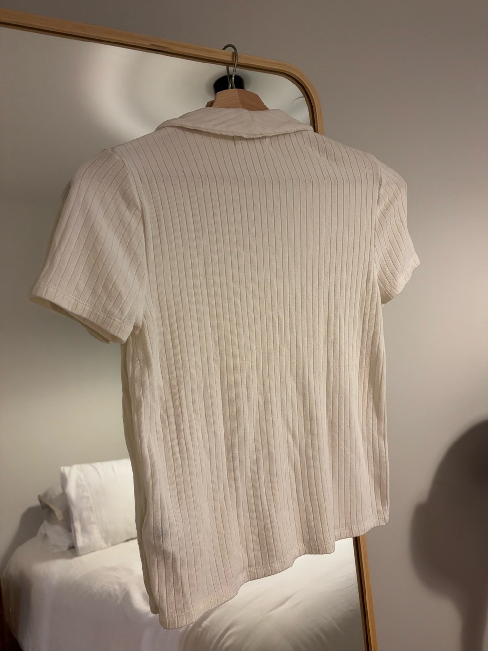 Madewell Ribbed Polo Button-Front Tee Small - Picture 4 of 4